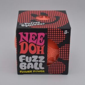 NeeDoh Fuzz Ball Flower Power The Velvet Squeeze Squishy Stress Orange Schylling